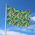 Watercolor Cactus Plant Print Polyester Flag