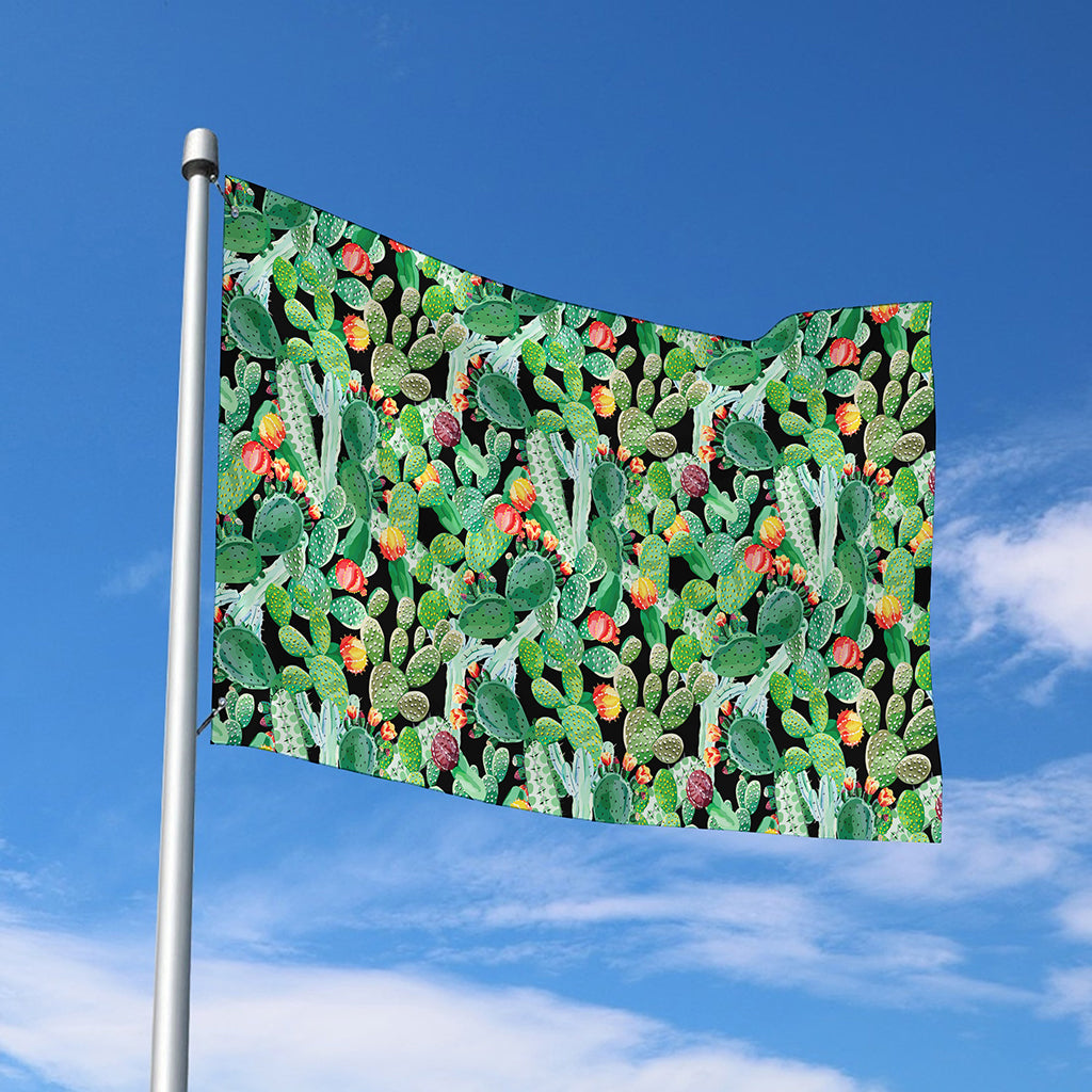 Watercolor Cactus Plant Print Polyester Flag