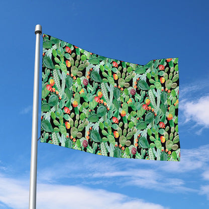 Watercolor Cactus Plant Print Polyester Flag