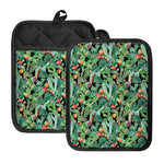 Watercolor Cactus Plant Print Pot Holders With Pocket
