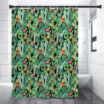Watercolor Cactus Plant Print Premium Shower Curtain