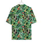 Watercolor Cactus Plant Print Rayon Hawaiian Shirt