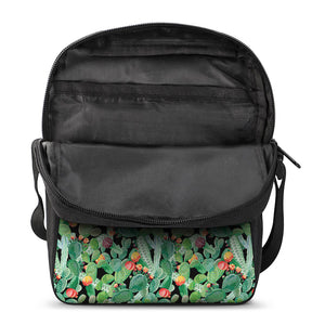 Watercolor Cactus Plant Print Rectangular Crossbody Bag