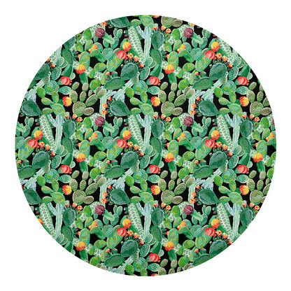 Watercolor Cactus Plant Print Round Blanket
