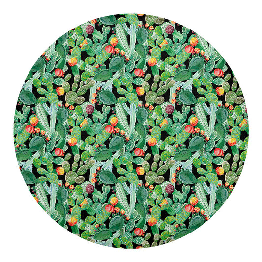 Watercolor Cactus Plant Print Round Blanket