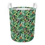 Watercolor Cactus Plant Print Round Laundry Basket