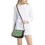Watercolor Cactus Plant Print Saddle Bag