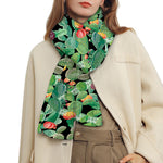 Watercolor Cactus Plant Print Scarf