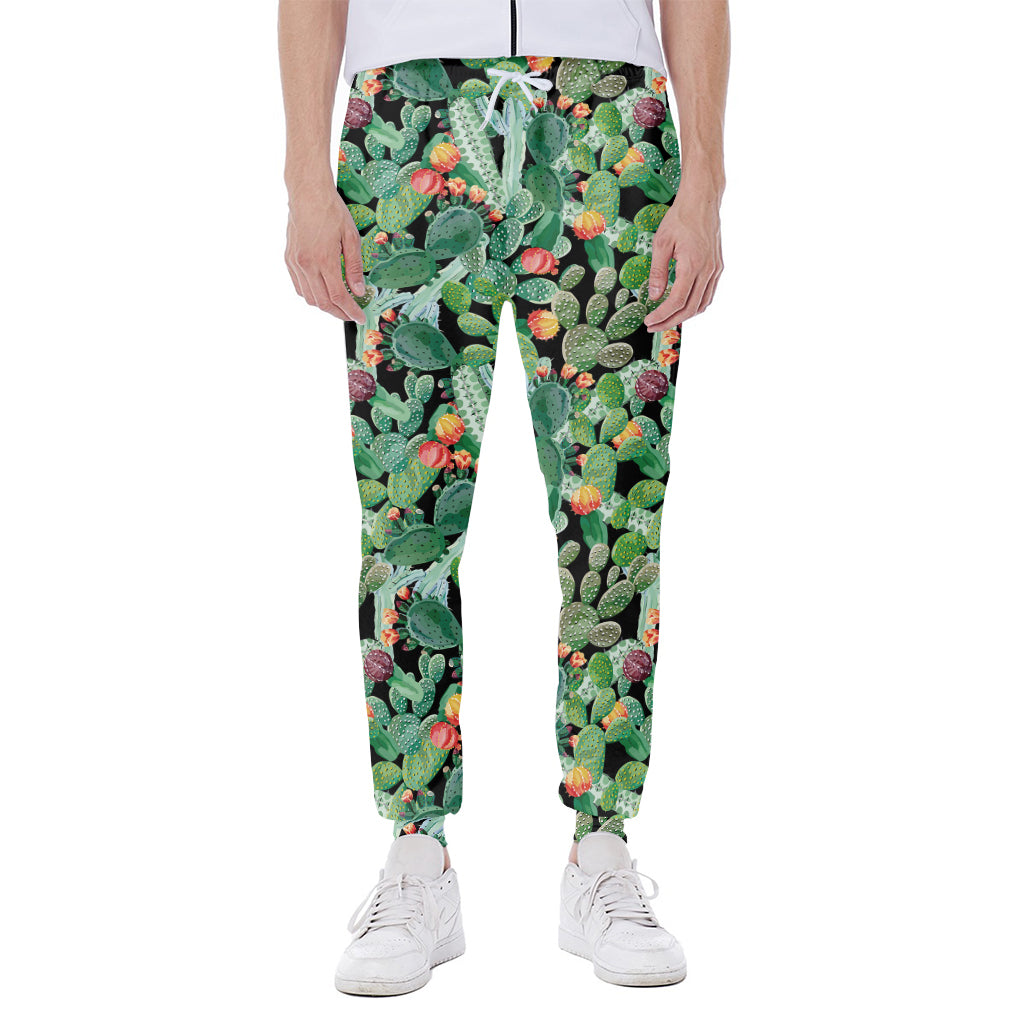 Watercolor Cactus Plant Print Scuba Joggers