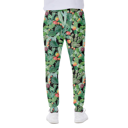 Watercolor Cactus Plant Print Scuba Joggers