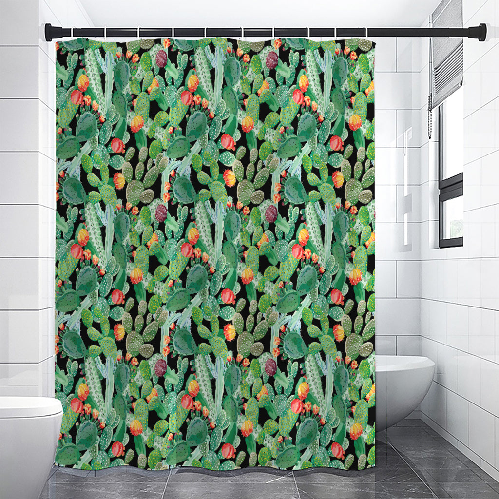 Watercolor Cactus Plant Print Shower Curtain