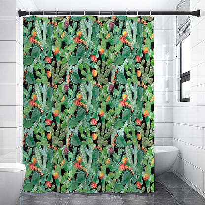 Watercolor Cactus Plant Print Shower Curtain
