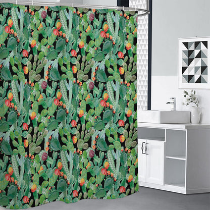 Watercolor Cactus Plant Print Shower Curtain