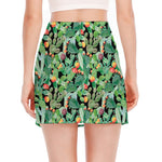 Watercolor Cactus Plant Print Side Slit Mini Skirt