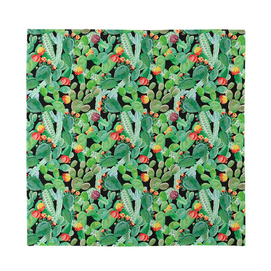 Watercolor Cactus Plant Print Silk Bandana