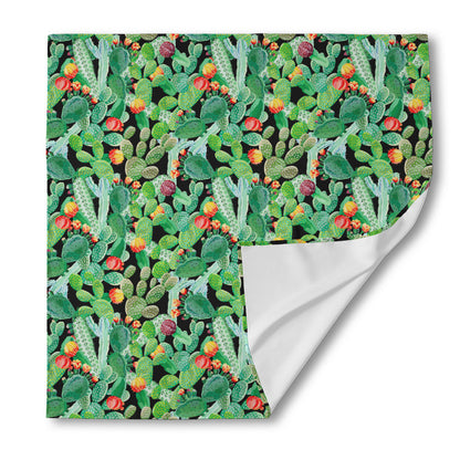 Watercolor Cactus Plant Print Silk Bandana