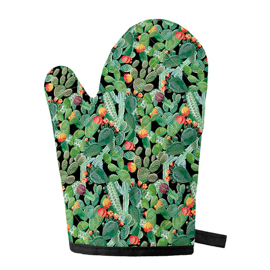 Watercolor Cactus Plant Print Single Oven Mitt