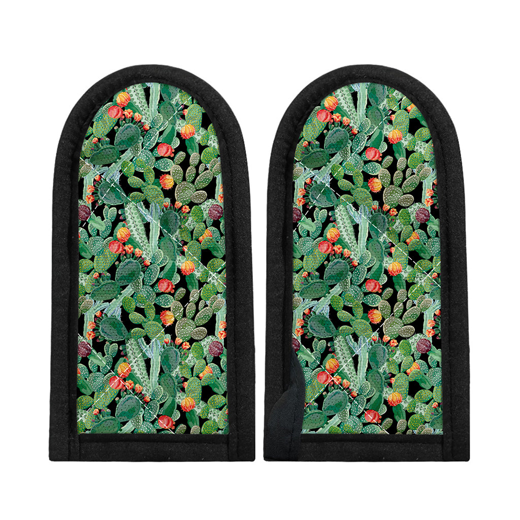 Watercolor Cactus Plant Print Skillet Handle Cover
