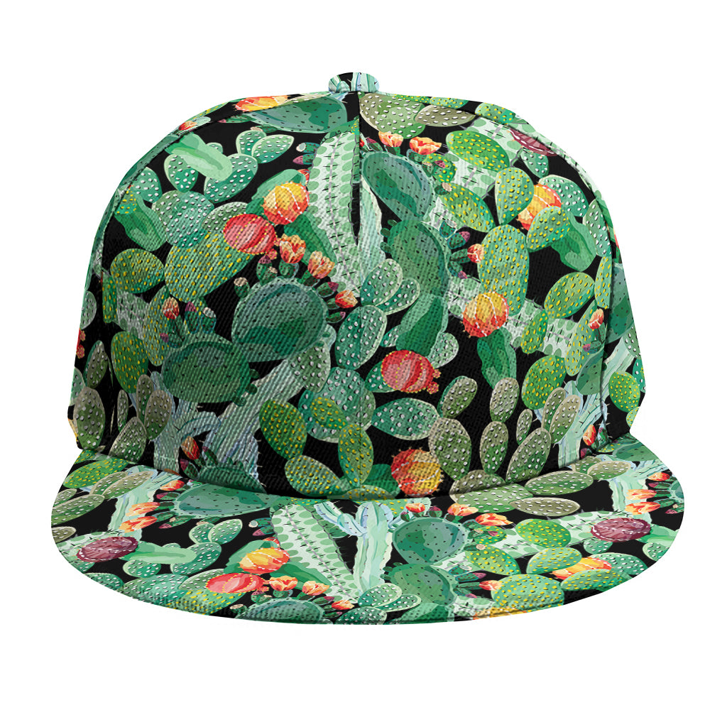 Watercolor Cactus Plant Print Snapback Cap