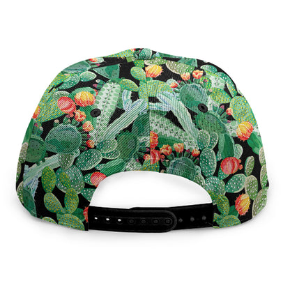 Watercolor Cactus Plant Print Snapback Cap