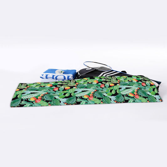 Watercolor Cactus Plant Print Sports Towel
