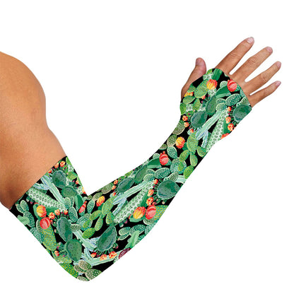 Watercolor Cactus Plant Print Sun Protection Arm Sleeves