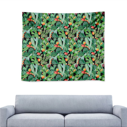 Watercolor Cactus Plant Print Tapestry