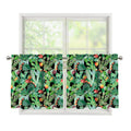 Watercolor Cactus Plant Print Tier Curtains