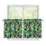 Watercolor Cactus Plant Print Tier Curtains
