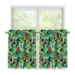 Watercolor Cactus Plant Print Tier Curtains