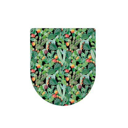 Watercolor Cactus Plant Print Toilet Lid Cover
