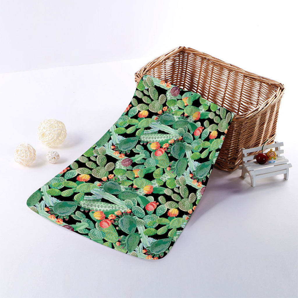 Watercolor Cactus Plant Print Towel