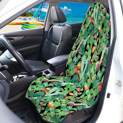 Watercolor Cactus Plant Print Waterproof Car Seat Cover