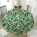 Watercolor Cactus Plant Print Waterproof Round Tablecloth