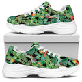 Watercolor Cactus Plant Print White Chunky Shoes