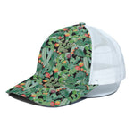 Watercolor Cactus Plant Print White Mesh Trucker Cap