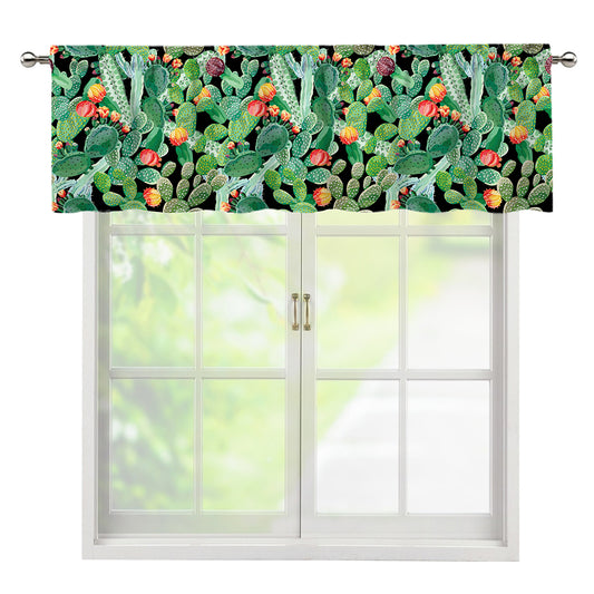 Watercolor Cactus Plant Print Window Valance