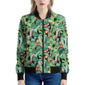 Watercolor Cactus Plant Print Women's Bomber Jacket