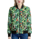 Watercolor Cactus Plant Print Women's Bomber Jacket