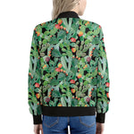 Watercolor Cactus Plant Print Women's Bomber Jacket