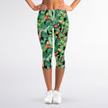 Watercolor Cactus Plant Print Women's Capri Leggings