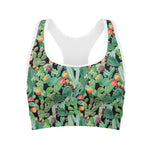 Watercolor Cactus Plant Print Women's Sports Bra