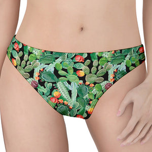 Watercolor Cactus Plant Print Women's Thong