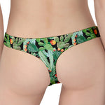 Watercolor Cactus Plant Print Women's Thong