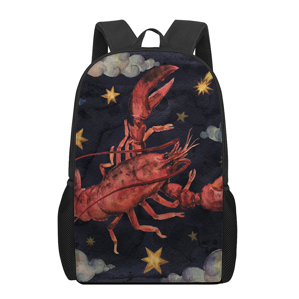 Watercolor Cancer Zodiac Sign Print 17 Inch Backpack
