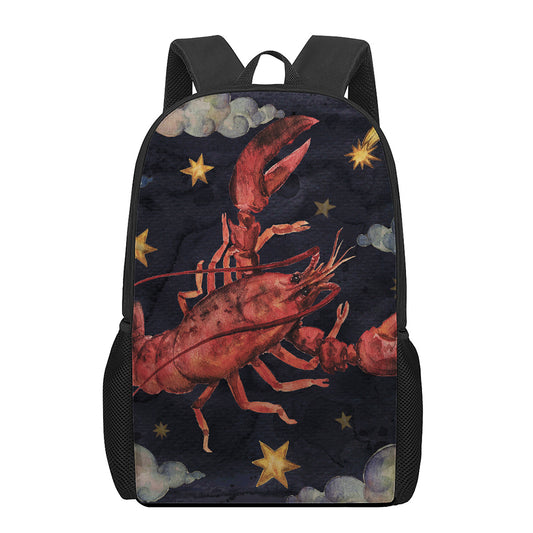 Watercolor Cancer Zodiac Sign Print 17 Inch Backpack