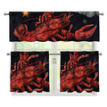 Watercolor Cancer Zodiac Sign Print 3 Piece Kitchen Curtains