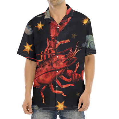 Watercolor Cancer Zodiac Sign Print Aloha Shirt