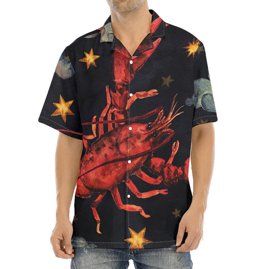 Watercolor Cancer Zodiac Sign Print Aloha Shirt
