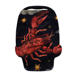 Watercolor Cancer Zodiac Sign Print Baby Seat Cover